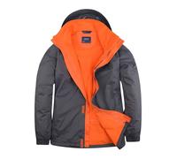 Uneek Waterproof Jacket Coat Fleece Lined Collar Hood Zip Pockets Top Outdoor