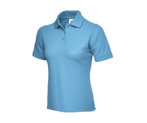 Uneek - Women's/ladies Classic Poloshirt - 50% Polyester 50% Cotton - Sky - Size S