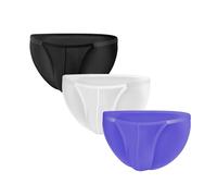 Uneihoiz Men's Stylish Invisible Straps Waist Cool Ice Silk Sexy Pouch Briefs Underwear Large 3-Pack