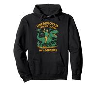 Unemployed Friend at 2PM - Funny Dinosaur UFO Chaos Design Pullover Hoodie