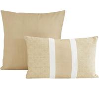 unendlich schoen Set of 2 cushion covers, 50 x 50 cm / 50 x 30 cm, beige, 100% cotton, decorative cushion cover, sofa cushion, couch cushion, decorative cushion cover with hidden zip