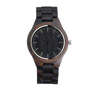 Unendlich U Men's Women's Natural Bamboo Wood Wrist Watches, Minimalist Fashion Quartz Watch, Business Casual Dark Brown Watch, Wooden Band