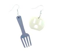 Uneven Polyacrylate Earrings Unique Fork and Port Plan Thin Innovation Jewelry for Women Present Concept Unique Uneven Jewelry