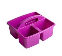UNFAIRZQ Portable Multiuse Arts Crafts Caddies 3 Compartments Storage Caddy With Carrying Handle Plastic Divided Basket Bin Box