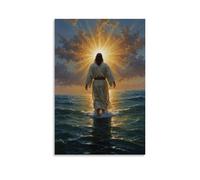 UNFANRWZW Jesus Walks on Water 1 Poster Decorative Painting Canvas Wall Art Living Room Poster Bedroom Painting Wall Art Picture Print Modern Family Room Decor 12 x 18 Inches (30 x 45 cm)