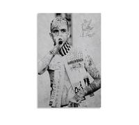 UNFANRWZW Lil Peep Singer Black and White Poster Decorative Painting Canvas Wall Art Living Room Poster Bedroom Painting Wall Art Picture Print Modern Family Room Decor 16 x 24 Inches (40 x 60 cm)