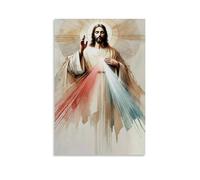 UNFANRWZW The Divine Mercy of Jesus Poster Decorative Painting Canvas Wall Art Living Room Poster Bedroom Painting Wall Art Picture Print Modern Family Room Decor 12 x 18 Inches (30 x 45 cm)