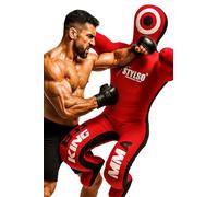 Unfilled Grappling Dummy Wrestling Dummy Jiu Jitsu Training Dummy for BJJ MMA Judo Karate Adults Kids Red 59"
