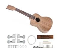 Unfinished 23/26 Inch Ukelele 4 Strings Guitar DIY Kit Zebrawood Body Fingerboard Pegs Strings Bridge Nut Set Ukulele Starter Kit (Color : 26 inch)