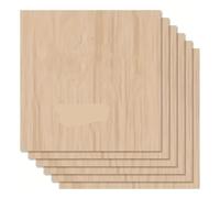 Unfinished Basswood Sheets Wood Sheets for Crafts Thick with Smooth Surfaces-Unfinished for Laser Cutting, Burning, Architectural Models(Woodcolor Square X 6 Pcs)