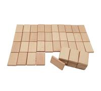 Unfinished Blank Wood Pieces Laser Engraving Blanks, Beech Wooden Blank Tags Without Hole Wooden Cutouts Slices for DIY Craft Supplies Painting Ornaments (Rectangle 50pcs)
