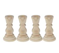 Unfinished Candlestick Holders Wooden Candle Holder Classic Farmhouse Candle Holders for Pillar Candles Unpainted Candle Stand for Home Wedding Party Decoration and DIY Crafts(10.5x6x2.2,Log color)