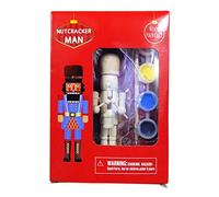 Unfinished Christmas Nutcracker Figures with Paint Kit,URMAGIC 12cm Unpainted Blank Wooden Nutcracker Statues,DIY Nutcracker Ornament Set,Nutcracker Christmas Decor (Nutcracker Paint Kit), 31x8.8cm
