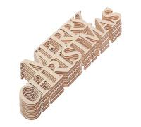 Unfinished Cutout Christmas Ornaments, Season Merry Hanging Signs | Natural Beige Wood, Smooth Surfaces with Hemp Rope, Lightweight Reusable Decorations for Trees, Doors, Gifts and Parties