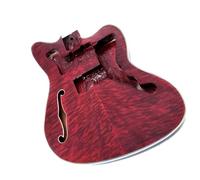 unfinished guitar body Finish Guitar Body Red Patterned F Cut Hole With HH Pickup Hole Two Pcs Ash Wood Material