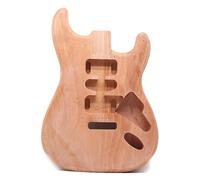 Unfinished Guitar Body, Walnut Wood Blank Triple Single Pickup Hole Electric Barrel Replacement Accessory for DIY Body 18x12.8 x1.5 inch