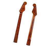 Unfinished Guitar Neck 21 Frets One Pieces Tiger Flame Material Maple Glossy Yellow Paint Electric Guitar Neck Accessories Parts