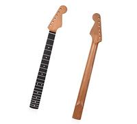 Unfinished Guitar Neck 21 Frets Roasted Maple Electric Guitar Neck 9.5”-Radius Rosewood Fretboard Peg Holes 8mm