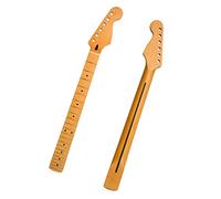 Unfinished Guitar Neck 22 Frets Yellow Color Matte Paint Maple Neck With Maple Fingerboard Inlay Dots For Electric Guitar