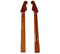 Unfinished Guitar Neck For ST Electric Guitar Neck Roasted Flame Maple 6 String Guitar Neck 22 Frets Guitar Neck 5.6cm Width (Color : 03)