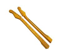 Unfinished Guitar Neck Left Hand For ST Full Canada Maple Guitar Neck High Gloss Yellow Color 21 Frets 22 Frets Guitar Neck (Color : 22F)