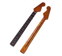Unfinished Guitar Neck Roasted Canada Flame Maple For ST Electric Guitar Neck Matte Finish Neck Rosewood Fretboard 22 Frets 5.6 Width (Color : Matte finish)