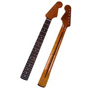 Unfinished Guitar Neck Roasted Canada Flame Maple For ST Electric Guitar Neck Matte Finish Neck Rosewood Fretboard 22 Frets 5.6 Width (Color : High gloss)