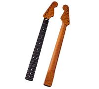 Unfinished Guitar Neck Roasted Canada Flame Maple For ST Electric Guitar Neck Matte Finish Neck Rosewood Fretboard 22 Frets 5.6 Width (Color : Matte)