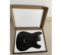 Unfinished Handcrafted Guitar Body Alder wood Electric Guitar Body DIY Parts Guitar Barrel Replacement Parts for ST Style Guitars Black Glossy.