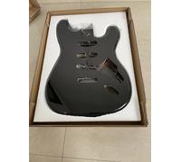 Unfinished Handcrafted Guitarr Body Alder wood Electric Guitarr Body DIY Parts Guitarr Barrel Replacement Parts for ST Style Guitarrs Black Glossy.