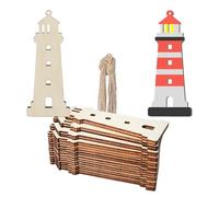 Unfinished Lighthouse Shaped Wood Tag Wood Cutout Slices Wooden Tags for Beach Nautical Decor Christmas Holiday Wedding Birthday Party Decoration 10 Pcs