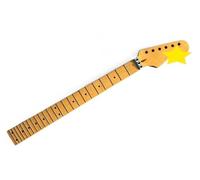 Unfinished Maple 24 Fret Guitar Neck Dot Inlay Locking Nut Bolt On Heel With Back Strip 25.5inch Matte Yellow Paint Floyed Rose