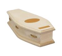 Unfinished Miniature Wooden Coffin, Halloween Desktop Decoration - Craft