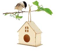 Unfinished Natural Wooden Bird House DIY Hand Paint Hanging Garden Decor 5.12 Inch