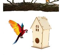 Unfinished Natural Wooden Bird House Hanging Garden Decor DIY Craft Handmade Window Decoration
