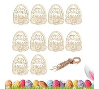 Unfinished Raw Wood Decorations | Decorative Easter Egg Hanging Decorations - Wooden Shapes for Crafts and DIY | for Party, Home, Bedroom