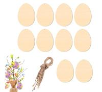 Unfinished Raw Wood Decorations, Easter Eggs to Paint Pendants for Parties - Unfinished Wooden Cutouts | for Home Room Family and School Parties