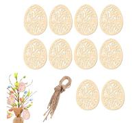 Unfinished Raw Wood Decorations - Painted Easter Eggs as Pendants for Crafts, Wooden Shapes for Decorations | for Home Room Family and School Parties