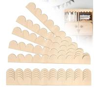Unfinished Scalloped Decorative Wood Trim, 10 PCS 40×4 cm DIY Painted Scallop Moulding for Wall Decorative Plywood Molding with Scalloped Edge for DIY Crafts Windows