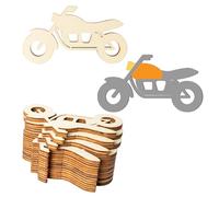 Unfinished Sports Bike Shape Wooden Motorbike Wood Tag Hanging Wood Cutout Slices Wooden with Twine for Christmas Holiday Wedding Birthday Party Decoration 10 Pcs