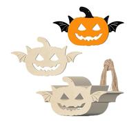 Unfinished Winged Pumpkin Wood Bat Pumpkin Shaped DIY Wood Halloween Blank Wood with Twines Art Unfinished Ornaments for Halloween Christmas Wedding Birthday Party Thanksgiving Day Decoration 20Pcs