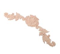 Unfinished Wood Applique Panel with Ornate Flower Carving for Cabinets | European Baroque Vintage Style, Beige Wood Finish, DIY Wall Decor, Bed Headboards and Furniture Mounting