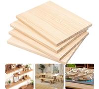 Unfinished Wood Blocks, Unfinished Pine Wood Boards Pack of 4 Multiple Sizes(40x35 Cm,2 cm)