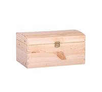 Unfinished Wood Box For Storage, Decoration, Organisation, Large Natural Wooden Craftsmanship, Rustic Home Decor, Keepsake, Chest 28,5 x 19 x 14,5 cm.