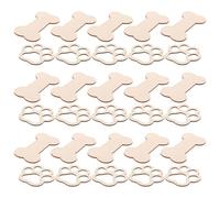Unfinished Wood Dog Bone and Paw Print Ornaments 30pcs | 15 Bone Pieces and 15 Paw Pieces, Natural Basswood, Smooth Edges, Pre-drilled Holes, for PET Decor