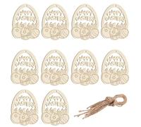 Unfinished Wood - Easter Egg Pendants That Can Be Crafted, DIY Decorations | Natural Wooden Shapes For Schools, Ho