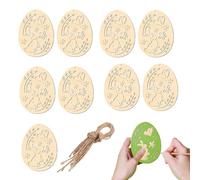 Unfinished Wood - Easter Egg Pendants That Can Be Crafted, DIY Decorations | Natural Wooden Shapes For Schools, Ho