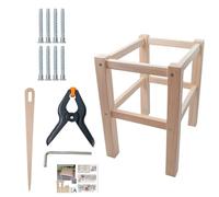 Unfinished Wood Footstool Frame Kit, Educational Beginner Friendly, Wooden Step Stool Crafting Kit, for Woodworking Project Weaving Bedside Doorway Workshops Home Art Classes