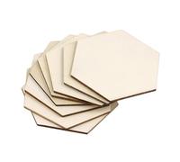 Unfinished Wood for DIY 1-20cm Unfinished Wood Hexagon Slices, Natural Blank Hexagonal Pieces for DIY Craft Art, Home Decor, Painting, Staining(50pcs 8cm)