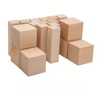 Unfinished Wood for DIY 18 Pcs Basswood Carving Blocks Whittling Wood for for Kit for